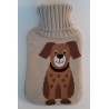 Bouillotte 2 litres avec housse tricotée chien