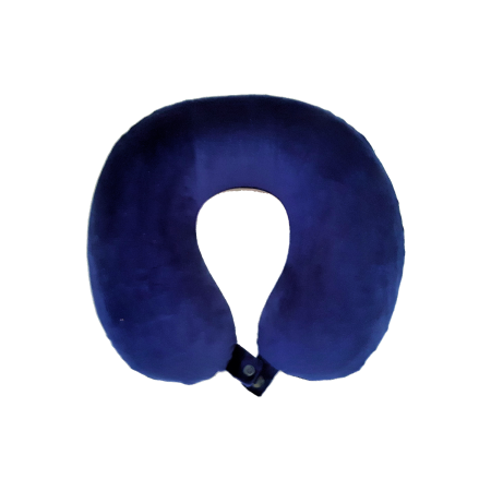 Coussin repose nuque bleu en mousse à mémoire de forme